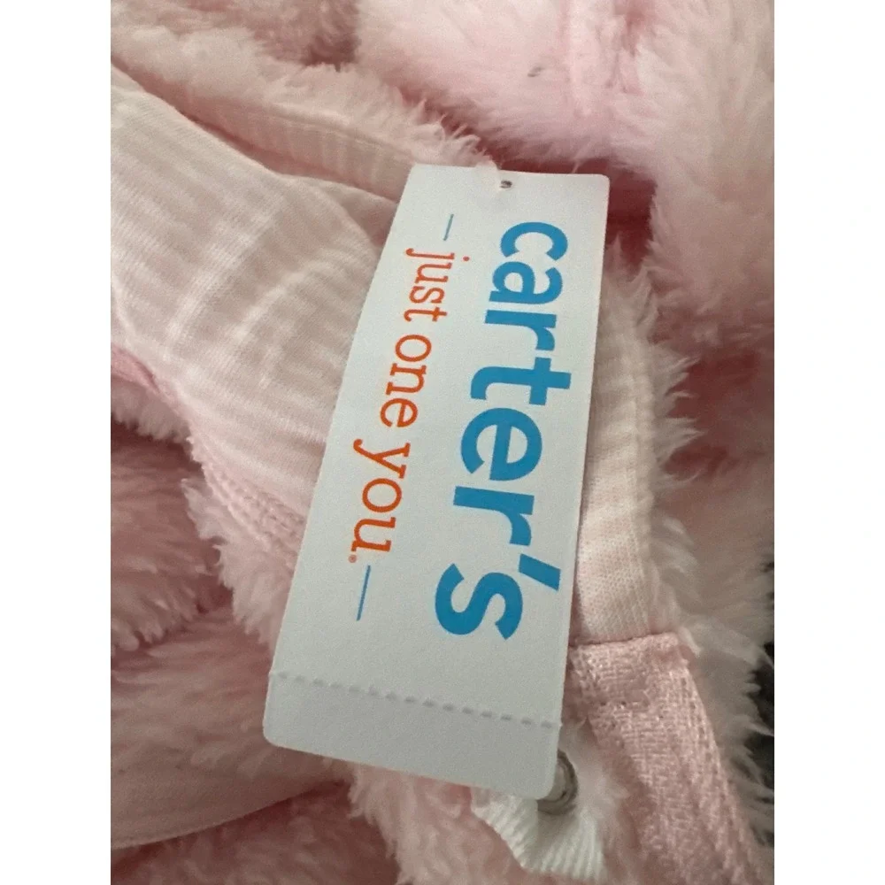 Carter's Just One You Fleece Pram Suit Baby Girl‎ 3M Pink Hooded Bear Ears NWT